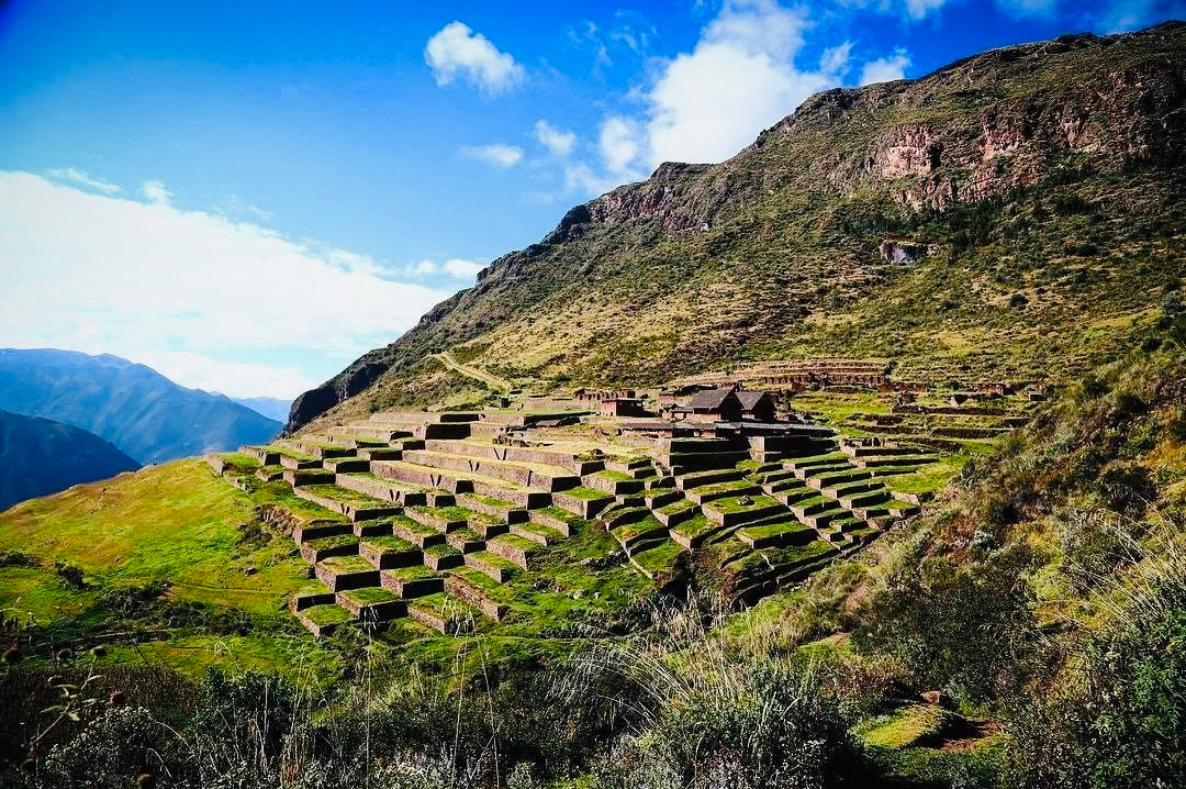 Terrasses agricoles incas du site archéologique de Choquequirao dans les Andes du Pérou.